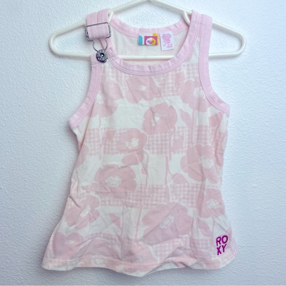Roxy Toddler Girls Ruffle Tank Top Pink Floral 3T - Picture 1 of 5